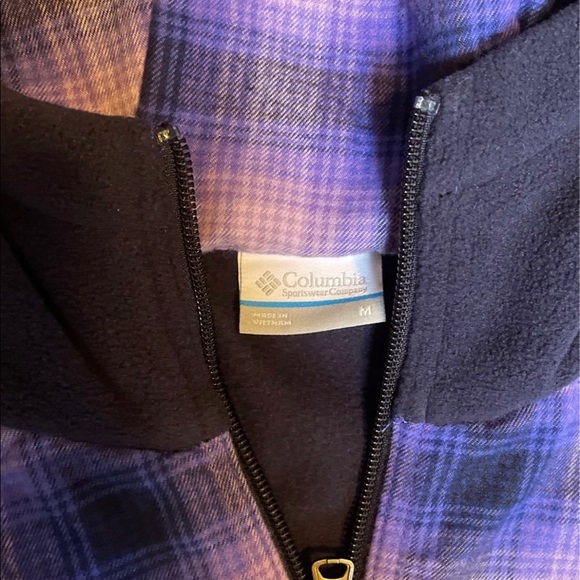 Columbia Zip Up Purple and Blue Plaid Jacket - Picture 2 of 4